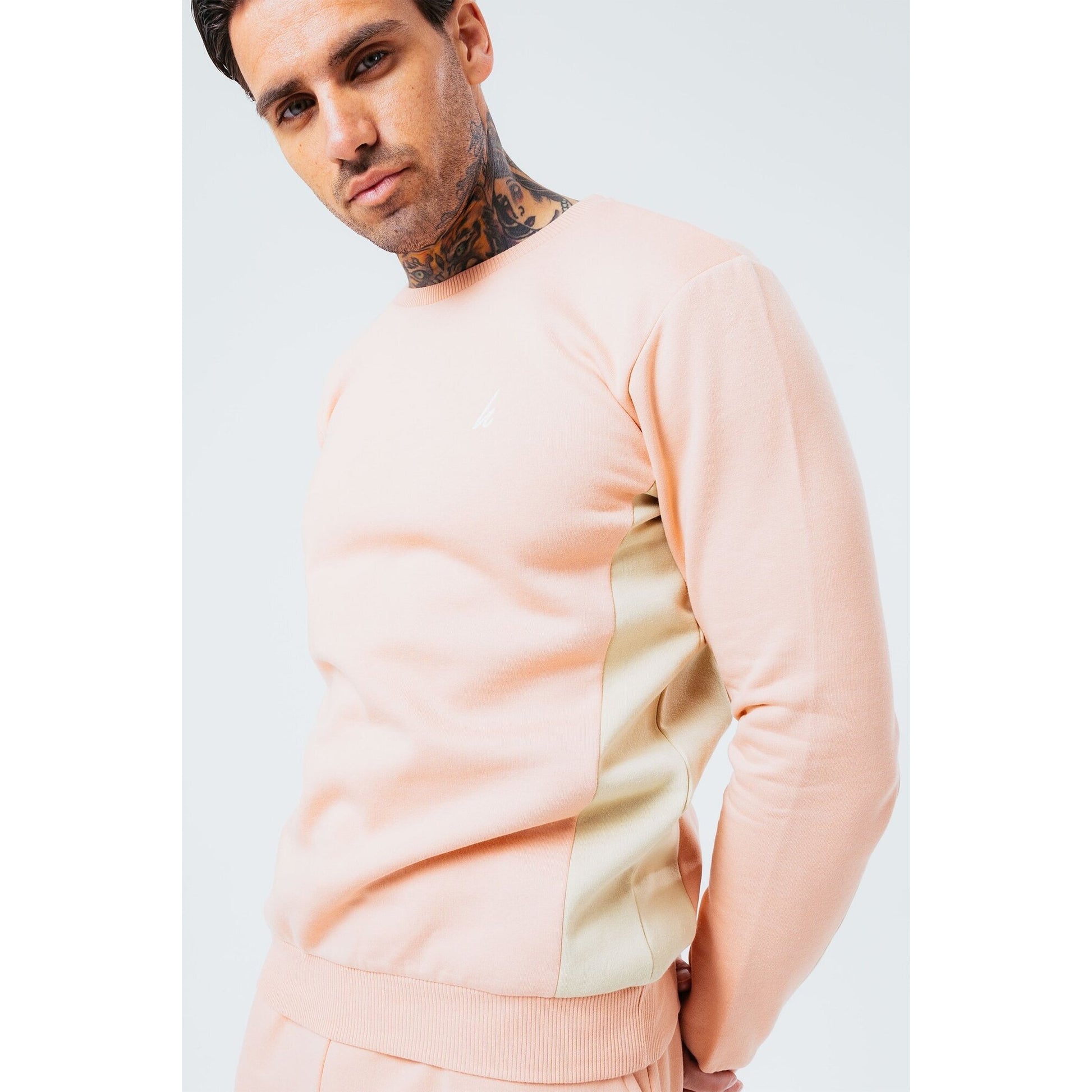 Dusty Pink-Cream - Lifestyle - Hype Mens Reverse Jumper
