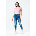 Pink - Side - Hype Girls Glitter Crop T-Shirt