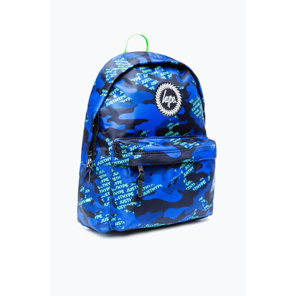 Blue-Black-Neon Green - Side - Hype Camo Logo Backpack