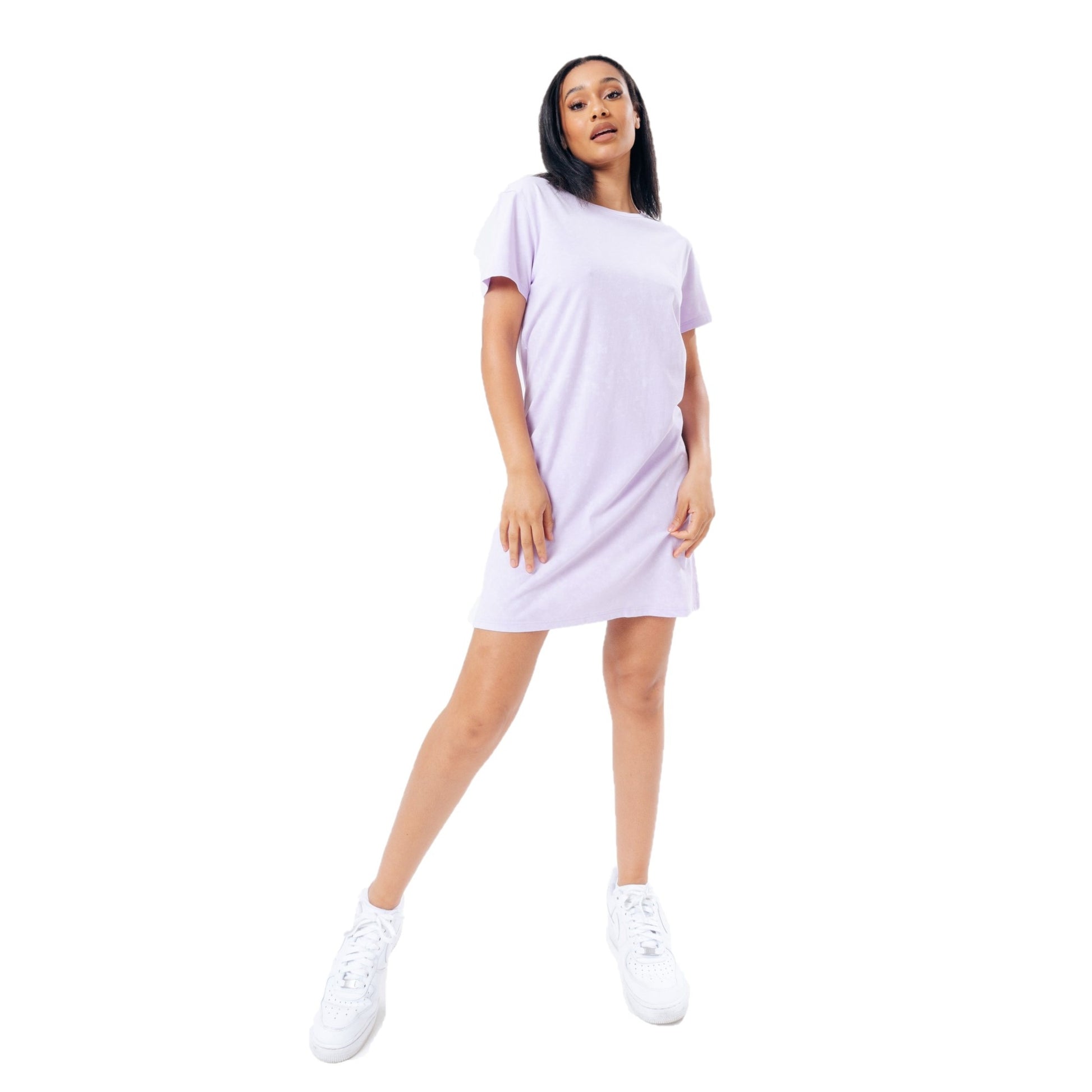 Lilac - Front - Hype Womens-Ladies Vintage T-Shirt Dress