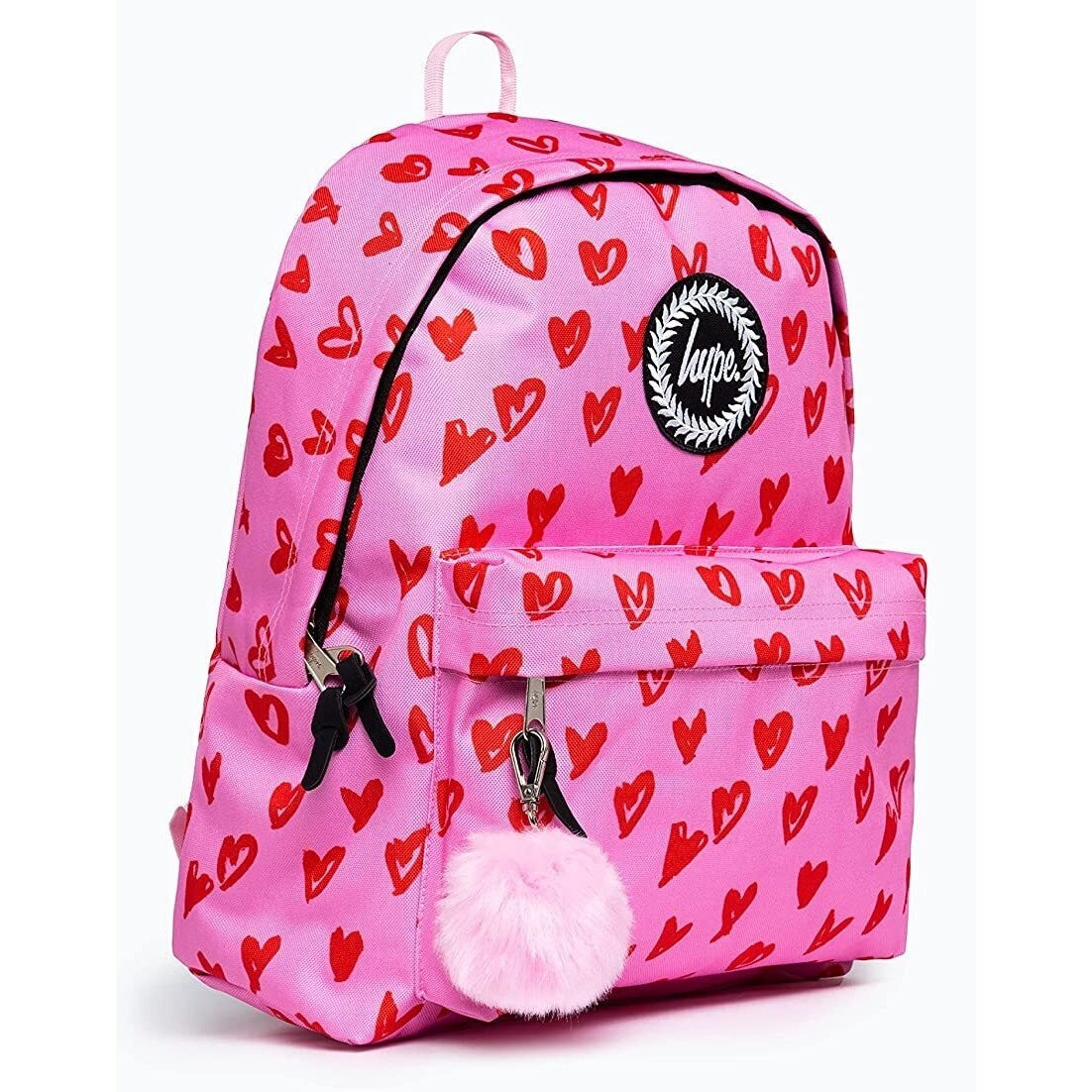 Pink-Red - Side - Hype Scribble Heart Backpack