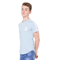 Blue-White - Front - Hype Boys Side Stripe Crest T-Shirt