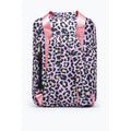 Pink-Black - Side - Hype Boxy Leopard Print Backpack