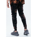 Black-Brown - Close up - Hype Mens Coffee Dye Oversized Jogging Bottoms
