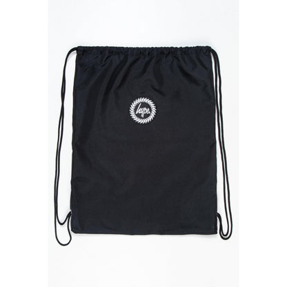 Black - Front - Hype Crest Drawstring Bag