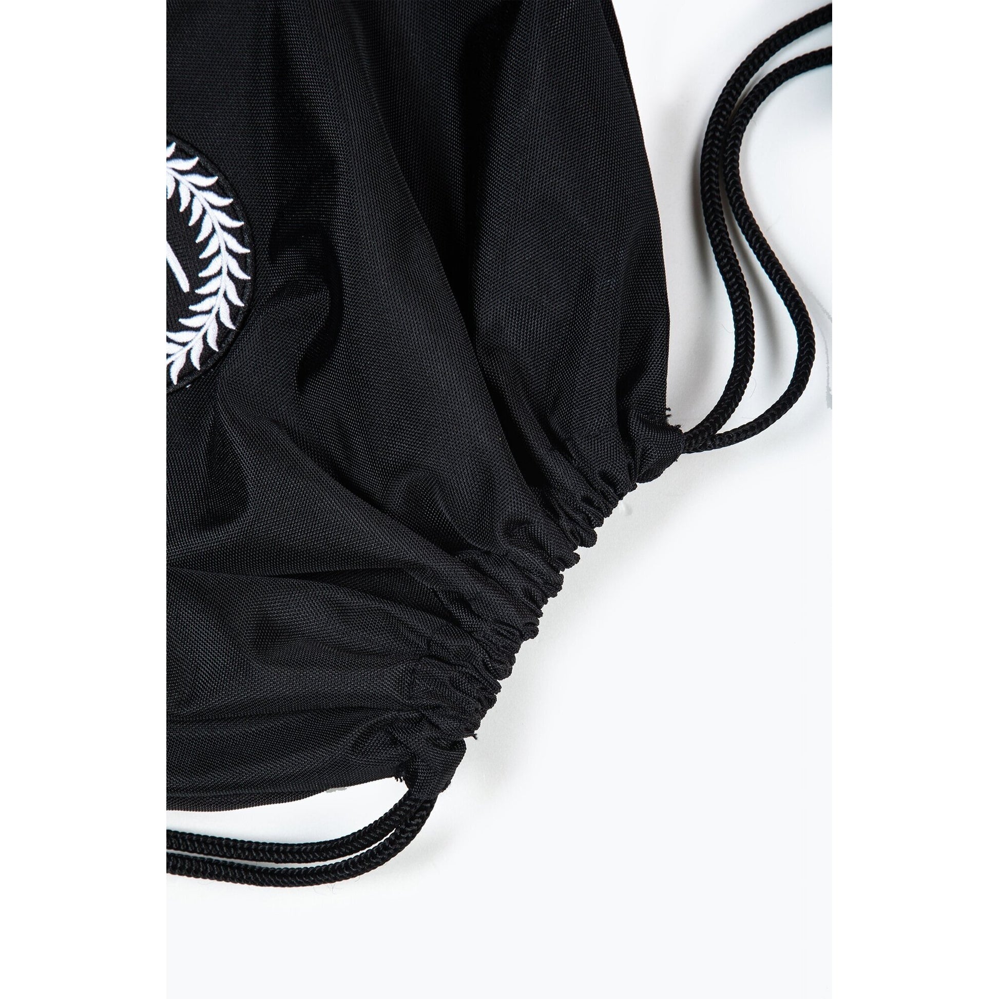 Black - Side - Hype Crest Drawstring Bag