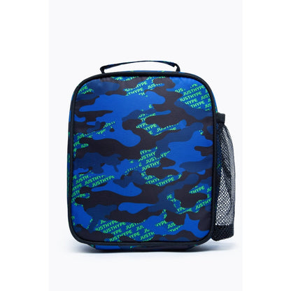 Blue-Black-Neon Green - Back - Hype Neon Camo Logo Lunch Bag