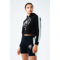 Black-White - Back - Hype Childrens-Kids Holo Logo Nerf Crop Hoodie