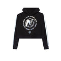 Black-White - Front - Hype Childrens-Kids Holo Logo Nerf Crop Hoodie