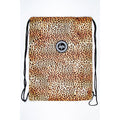Beige-Brown - Front - Hype Leopard Drawstring Bag
