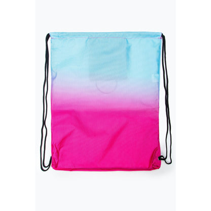 Hot Pink-Pastel Blue - Back - Hype Fade Drawstring Bag