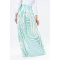 Mint-White - Side - Hype Womens-Ladies Zebra Midi Skirt