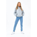 Grey - Back - Hype Womens-Ladies Quilted Draped Sleeve Pullover Hoodie