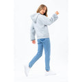 Grey - Side - Hype Womens-Ladies Quilted Draped Sleeve Pullover Hoodie
