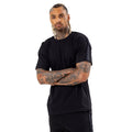 Black - Front - Hype Mens Tonal Tape Scribble Logo Oversized T-Shirt