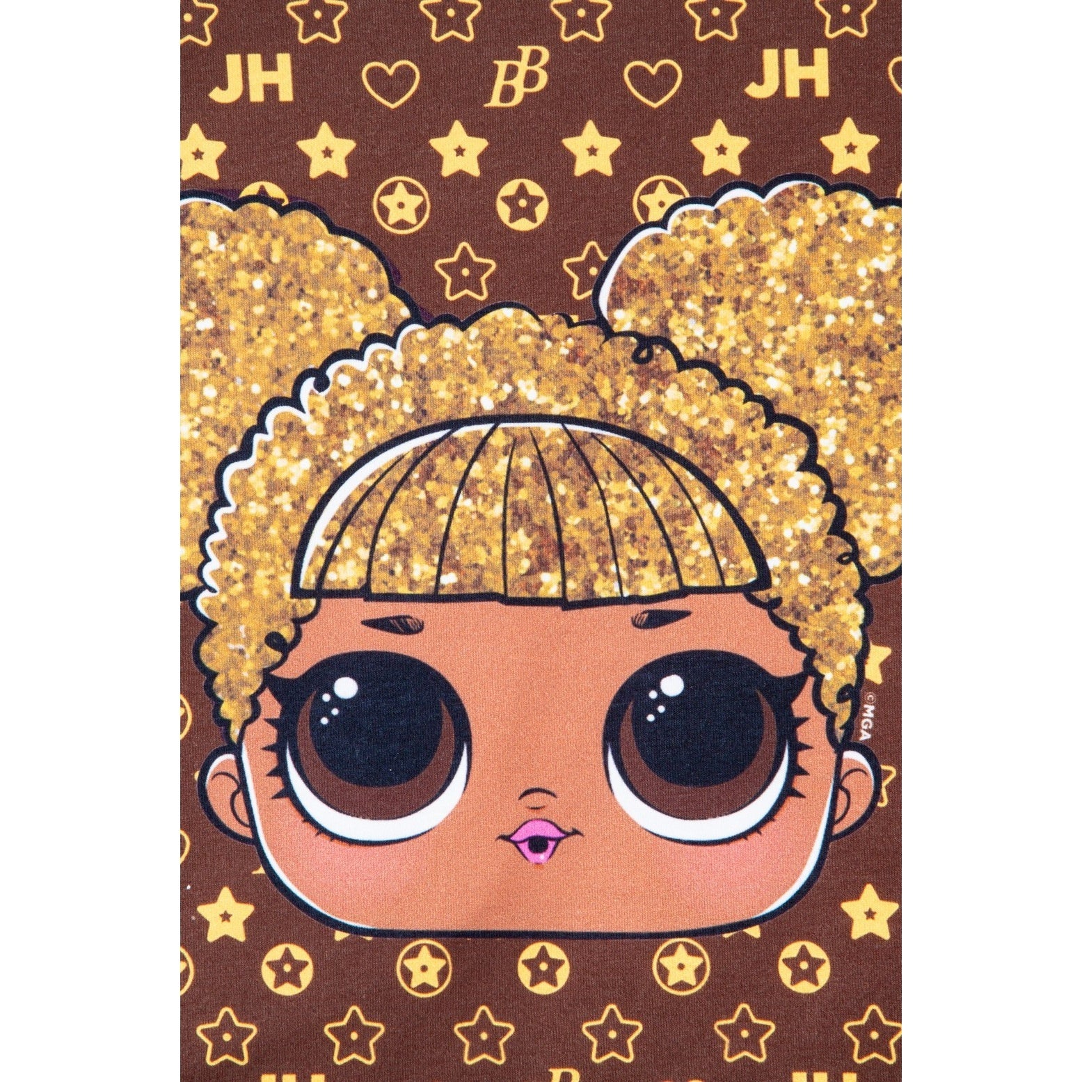 Brown - Close up - Hype Girls Queen Bee LOL Surprise Crop T-Shirt