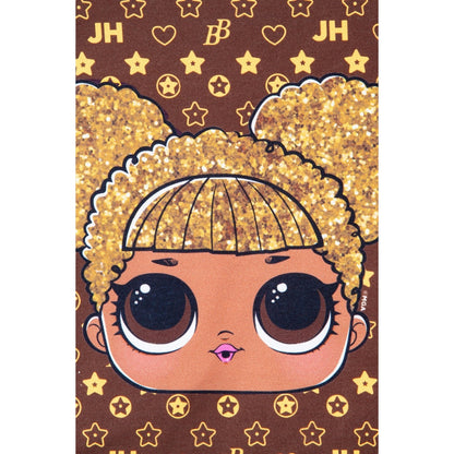 Brown - Close up - Hype Girls Queen Bee LOL Surprise Crop T-Shirt