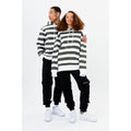 Grey-White - Back - Hype Unisex Adult Striped Continu8 Oversized Hoodie