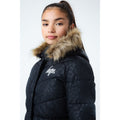 Black - Lifestyle - Hype Childrens-Kids Shine Leopard Parka