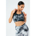 Black-White - Back - Hype Womens-Ladies Mono Dye Bralette