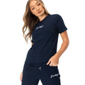 Navy - Front - Hype Womens-Ladies Scribble T-Shirt