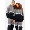 Grey-Black - Back - Hype Unisex Adult Tie Dye Continu8 Oversized Hoodie