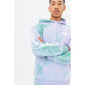 Lilac-Green - Close up - Hype Unisex Adult Tie Dye Continu8 Oversized Hoodie