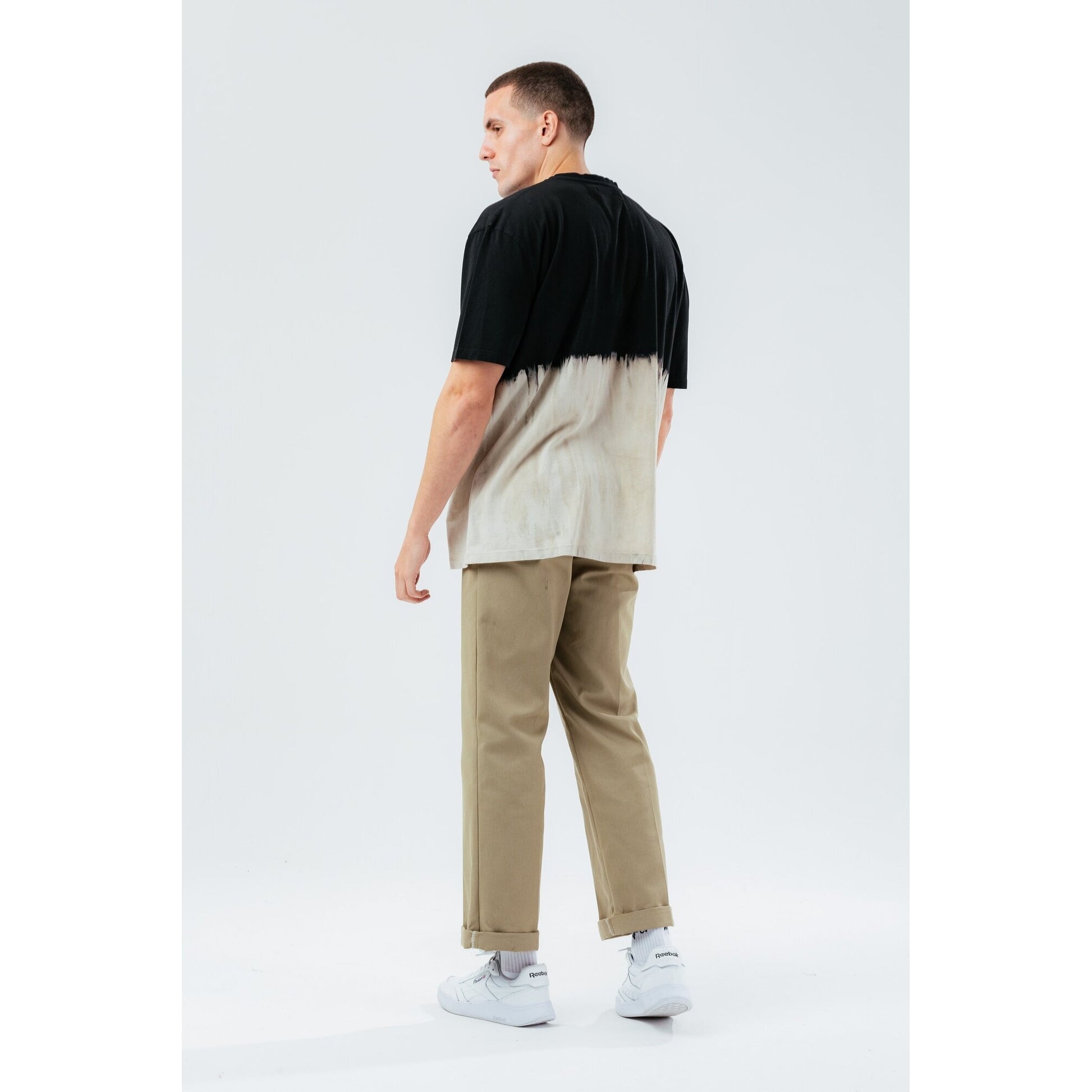 Black-Cream - Back - Hype Mens Rose Fire Oversized T-Shirt