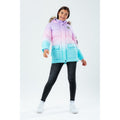 Blue-Pink-Lilac - Back - Hype Childrens-Kids Explorer Fade Padded Jacket