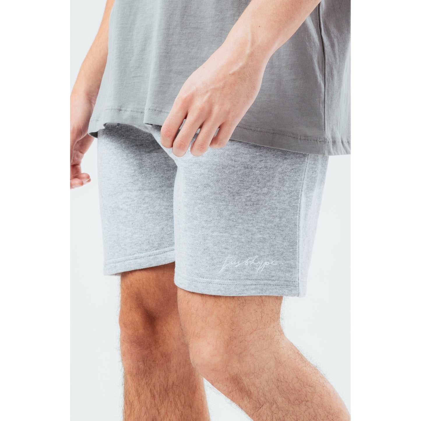 Grey Marl - Side - Hype Mens Scribble Marl Shorts