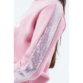 Pink - Pack Shot - Hype Childrens-Kids Sequin Panel Sweatshirt
