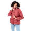 Pink - Front - Hype Womens-Ladies Faux Fur Trim Padded Jacket