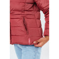 Pink - Pack Shot - Hype Womens-Ladies Faux Fur Trim Padded Jacket