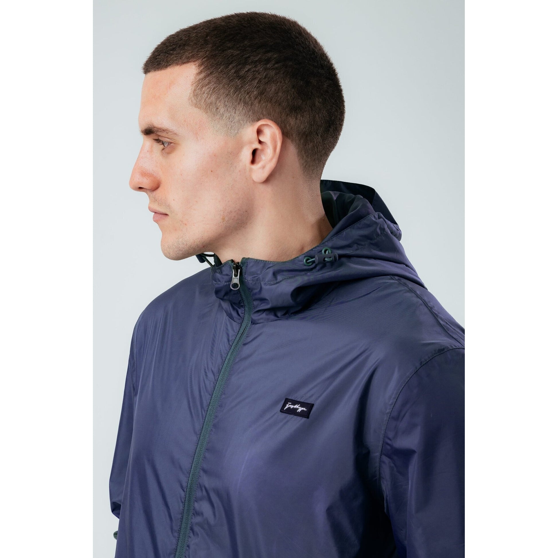 Navy - Pack Shot - Hype Mens Showerproof Style Jacket