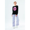 Black-Pink - Back - Hype Girls Script Glitter Long-Sleeved T-Shirt