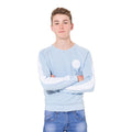 Blue-White - Front - Hype Childrens-Kids Unisex Side Stripe Crest Crewneck Sweatshirt