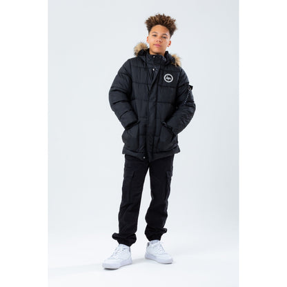Black - Side - Hype Childrens-Kids Explorer Padded Jacket