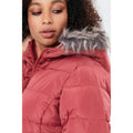 Pink - Pack Shot - Hype Womens-Ladies Faux Fur Trim Padded Coat