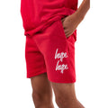 Red - Front - Hype Childrens-Kids Double Logo Shorts