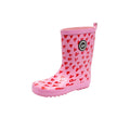 Pink-Red - Front - Hype Childrens-Kids Scribble Heart Wellington Boots