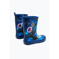 Black-Blue - Side - Hype Childrens-Kids Space Wellington Boots