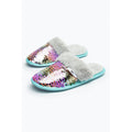 White - Front - Hype Childrens-Kids Sequin Slippers