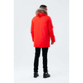 Red - Back - Hype Mens Luxe Longline Parka