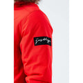 Red - Close up - Hype Mens Luxe Longline Parka