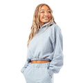 Grey - Front - Hype Womens-Ladies Cropped Pullover Hoodie