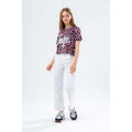 Pink-White-Black - Back - Hype Girls Disco Leopard Print Crop Top