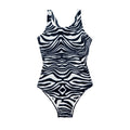 Black-White - Front - Hype Womens-Ladies Wave One Piece Swimsuit
