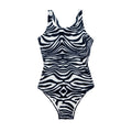 Black-White - Front - Hype Womens-Ladies Wave One Piece Swimsuit