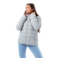 Grey-Pink - Front - Hype Childrens-Kids Baffled Casual Jacket