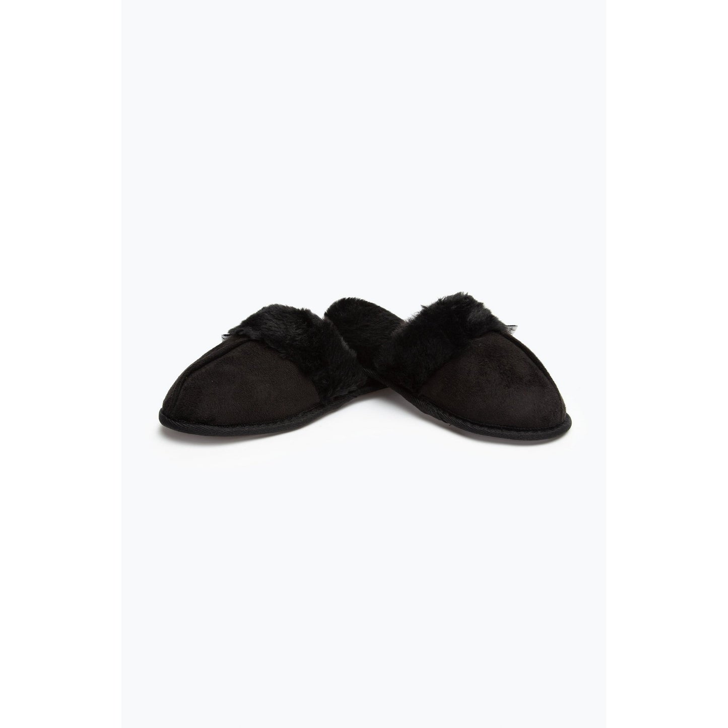 Black - Back - Hype Womens-Ladies Leopard Print Slippers
